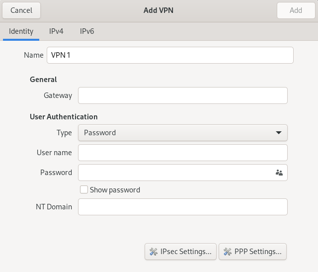 Configuration du VPN L2TP